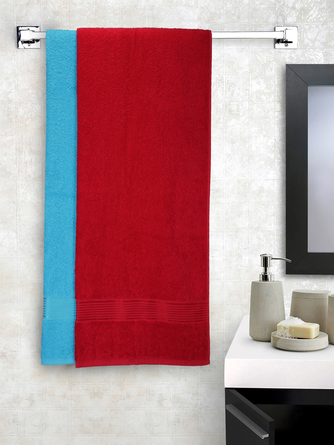

BIANCA Set of 2 380 GSM Bath Towels, Red