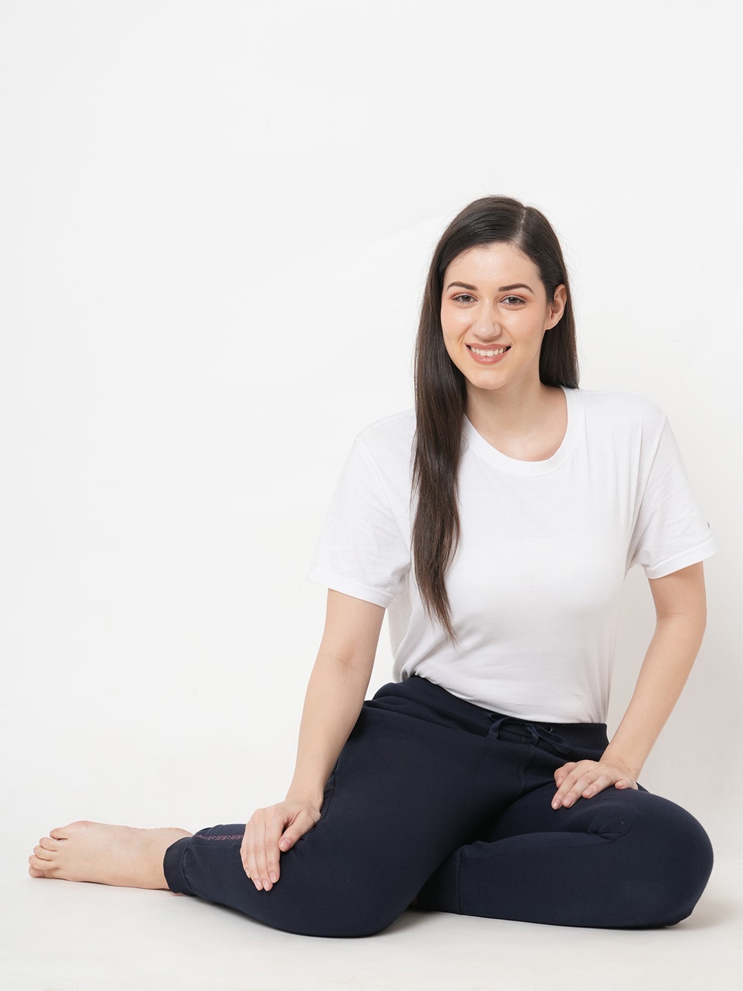 

Sweet Dreams Women Navy Blue Solid Lounge Pants