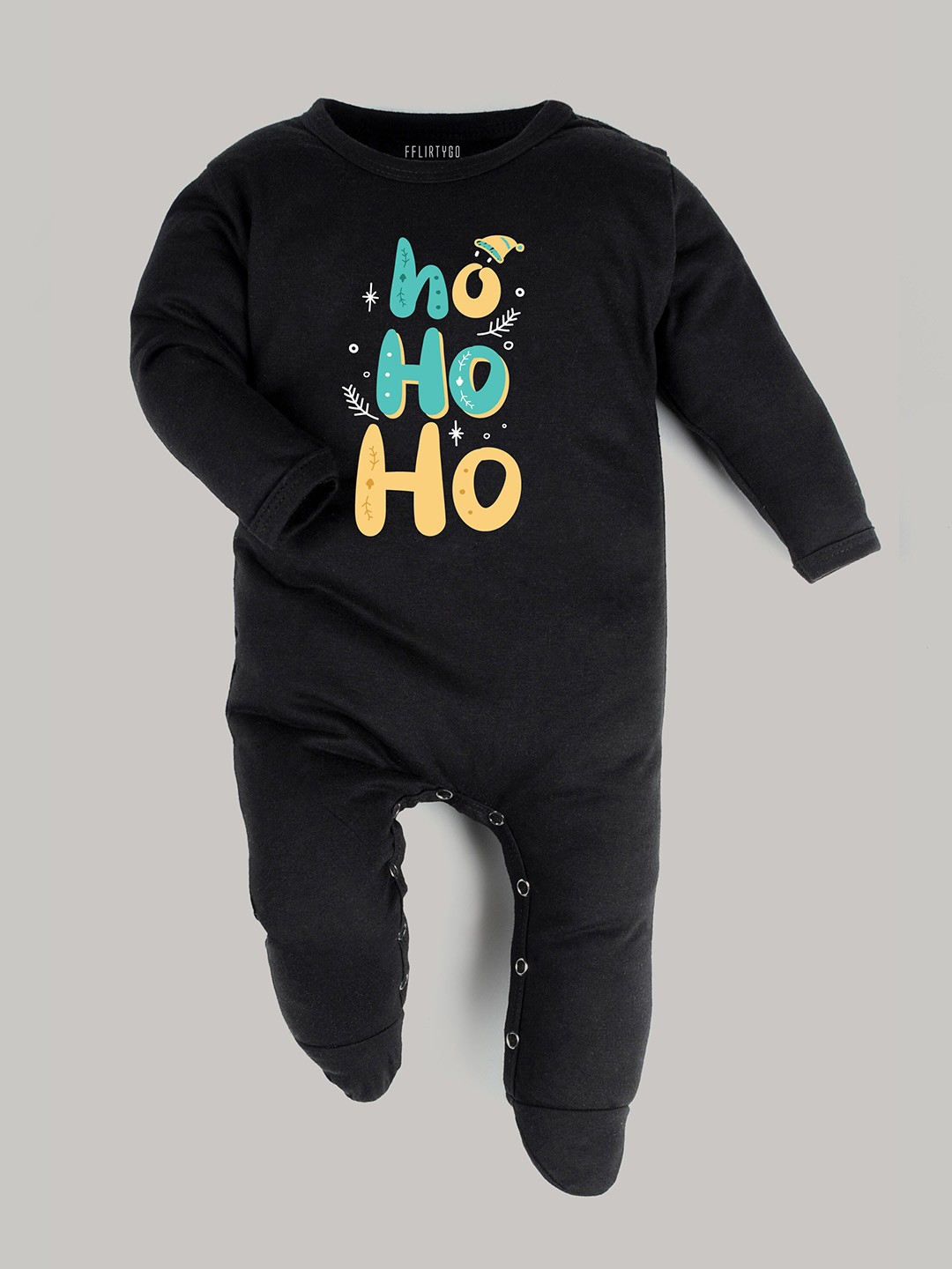 

FFLIRTYGO Kids Black & Yellow Printed Basic Cotton Jumpsuit