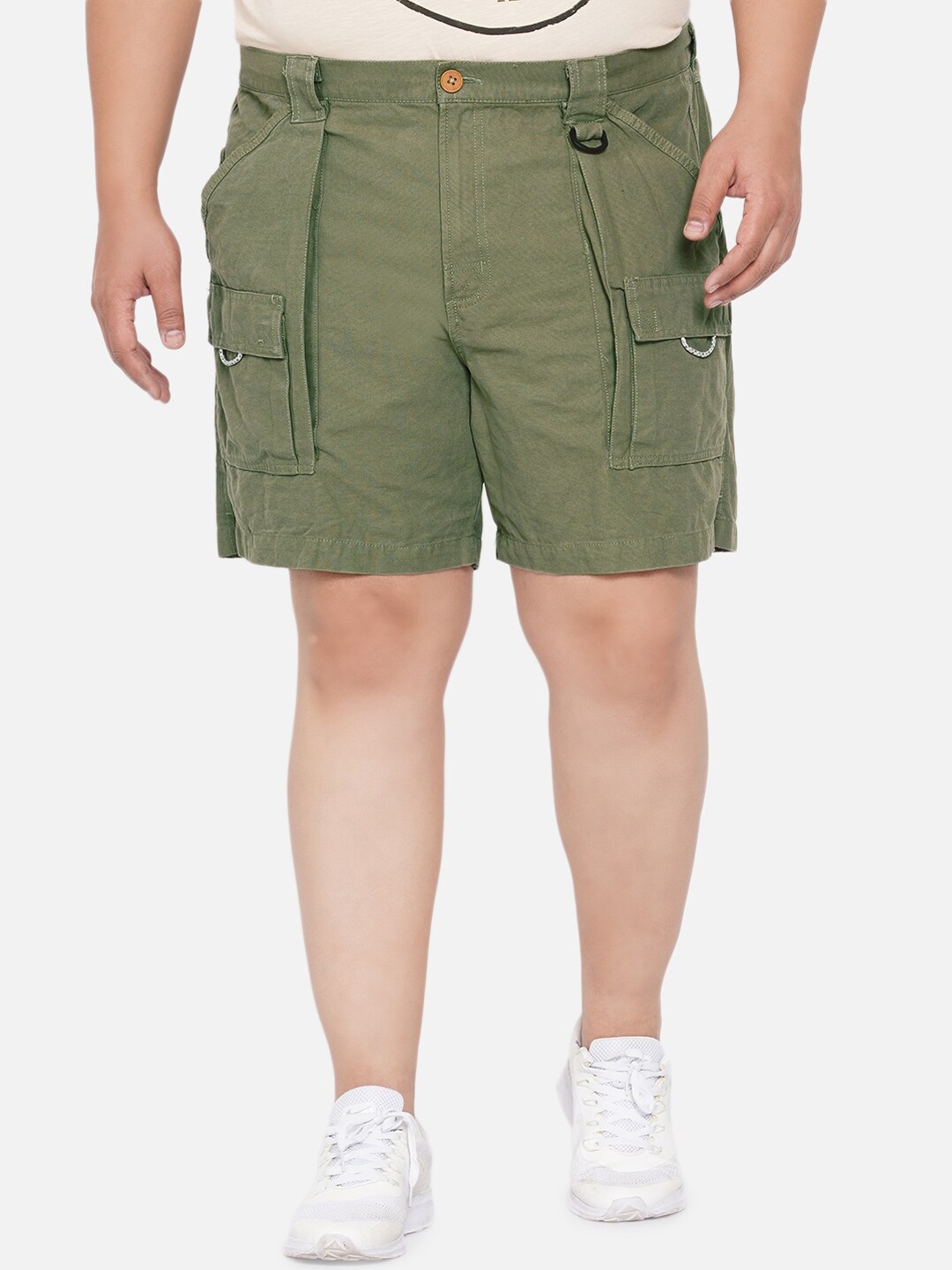 

Santonio Men Green Cargo Pure Cotton Shorts