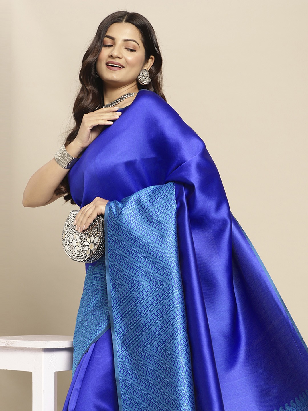 

Pothys Blue Art Silk Banarasi Saree