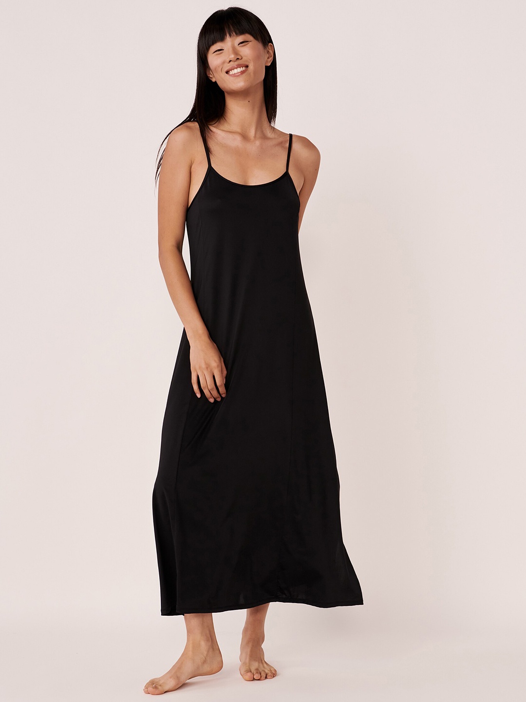 

La Vie en Rose Women Black Maxi Nightdress