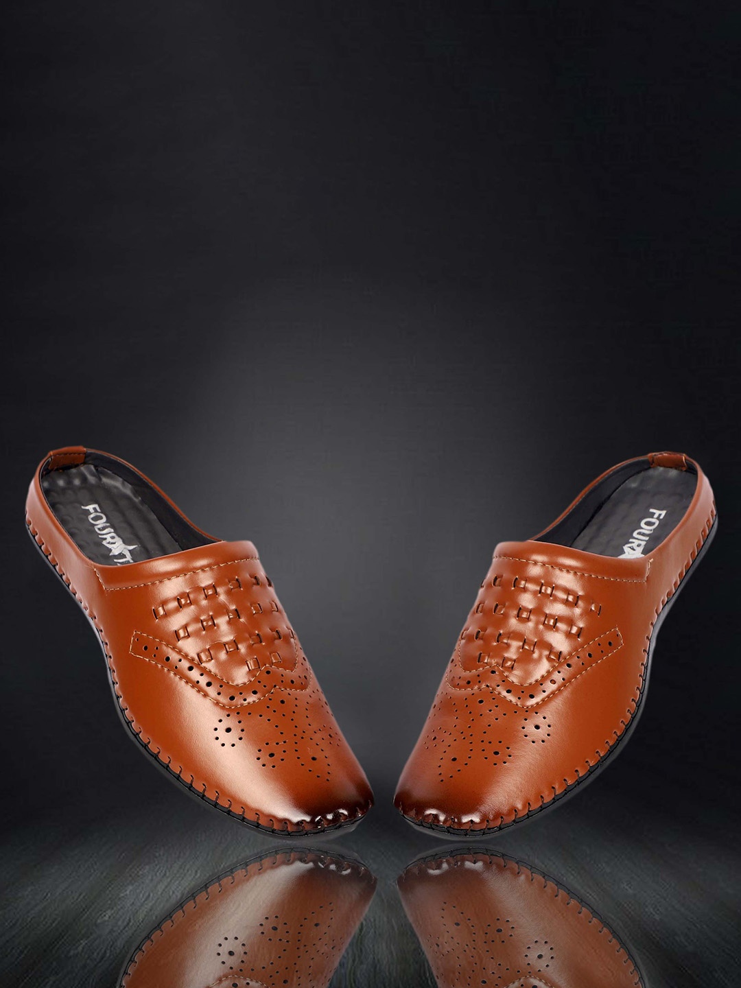 

FOUR STAR TRUCK SALES Men Tan Perforations Mules