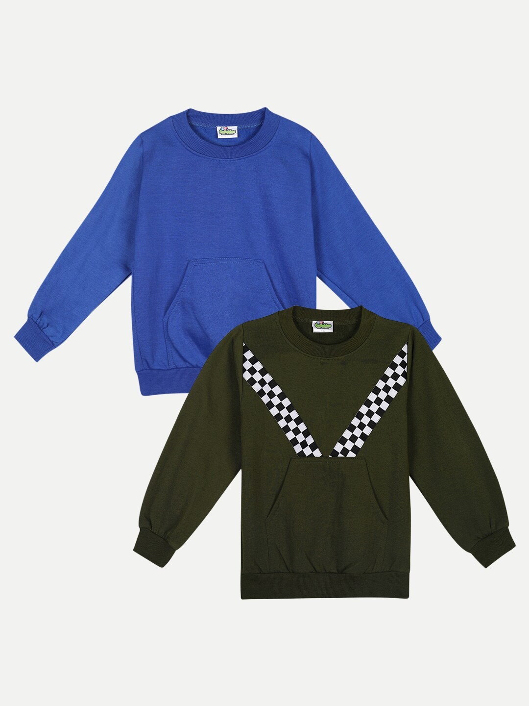 

Cutiekins Pack Of 2 Kids Blue & Olive Green Fleece Sweatshirt