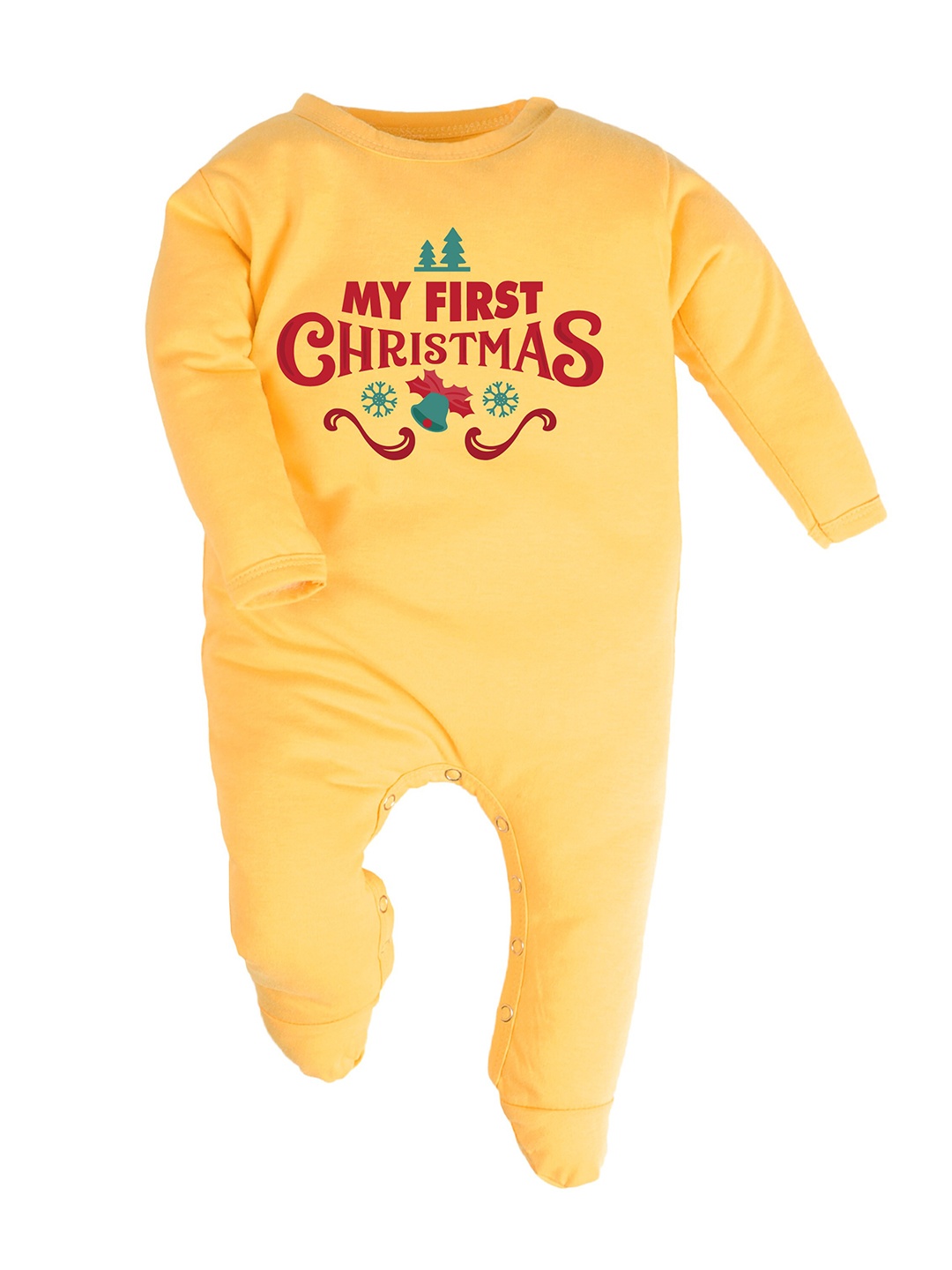 

FFLIRTYGO Unisex Kids Yellow & Maroon Pure Cotton Printed Basic Jumpsuit