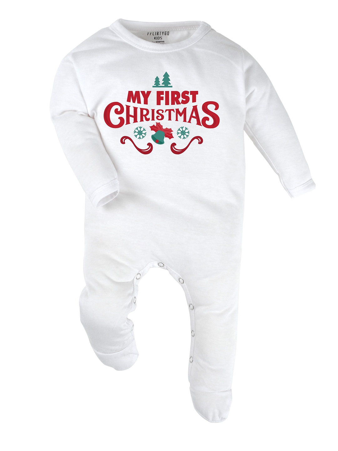 

FFLIRTYGO Unisex Kids White & Red Printed Pure Cotton Basic Jumpsuit