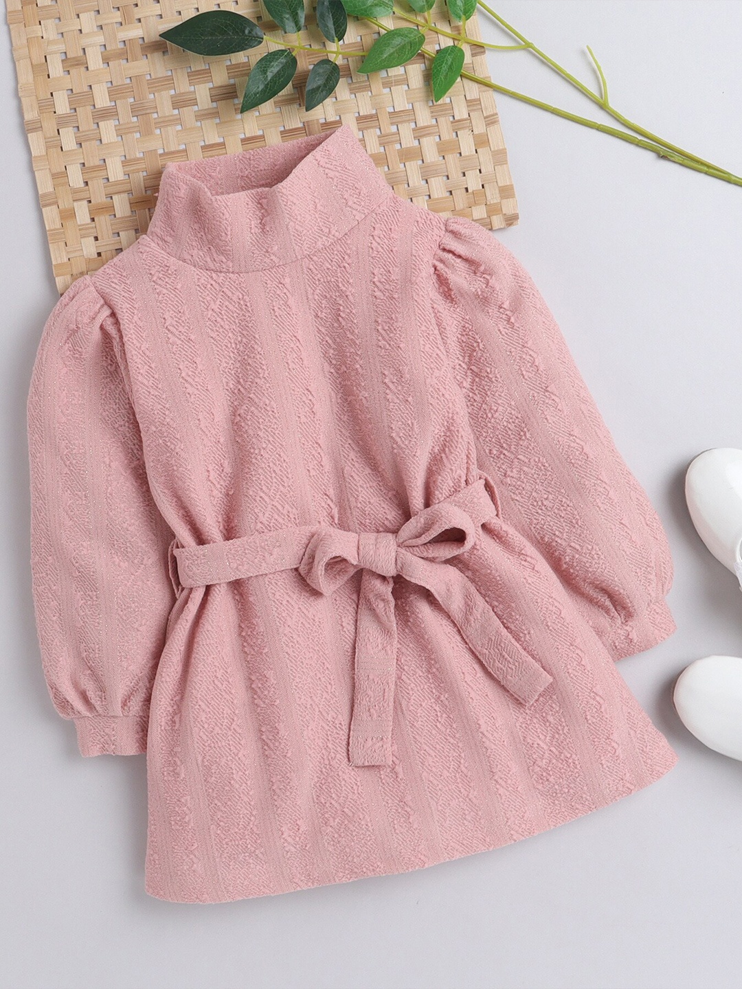 

taffykids Peach-Coloured Drop-Waist Dress