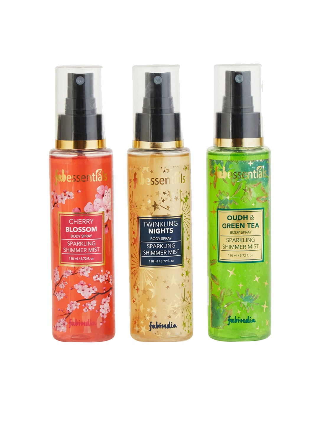 

Fabindia Set Of 3 Body Spray Gift Set - 110 ml Each, Multi