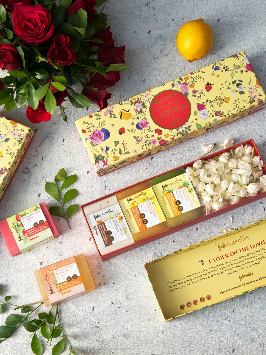 

Fabindia Bathing Delight Gift Set - 100 g Each, Multi