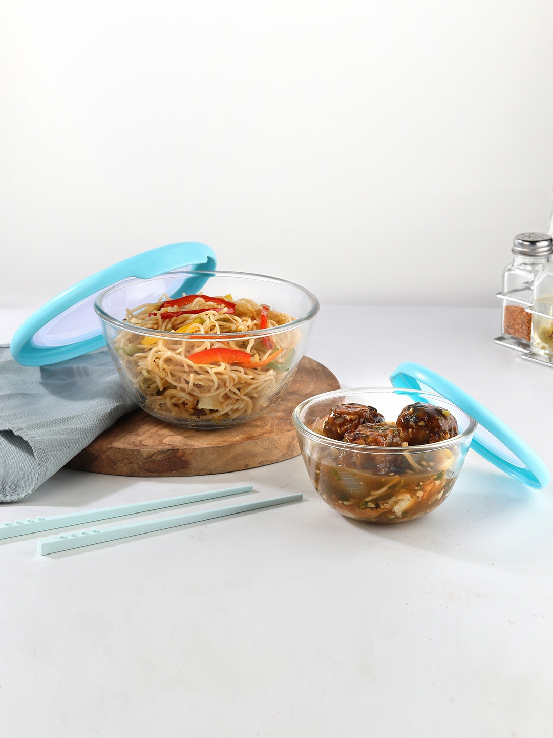 

Cello Ornella Set of 2 Toughened Glass Microwave Safe Mixing Bowl-500ml each, Transparent