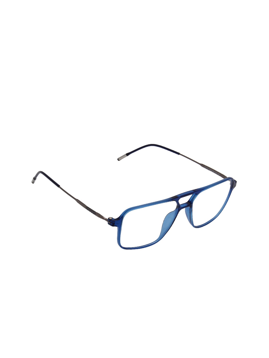 

Ted Smith Unisex Blue & Black Full Rim Aviator FrameFrames Eyeglasses