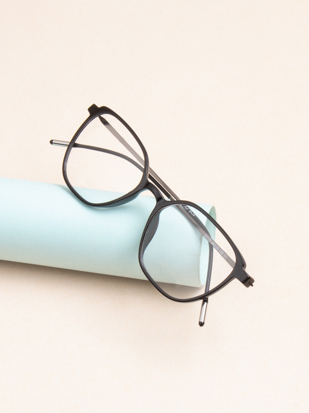 

Ted Smith Unisex Black Full Rim Wayfarer FrameFrames Eyeglasses