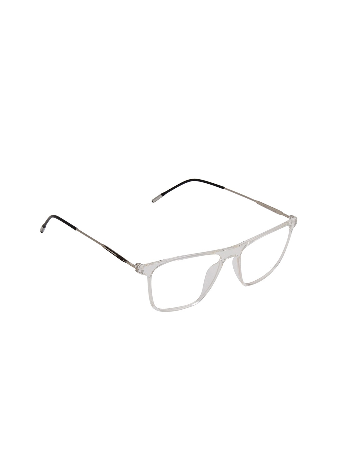 

Ted Smith Unisex Transparent & Black Full Rim Wayfarer FrameFrames Eyeglasses