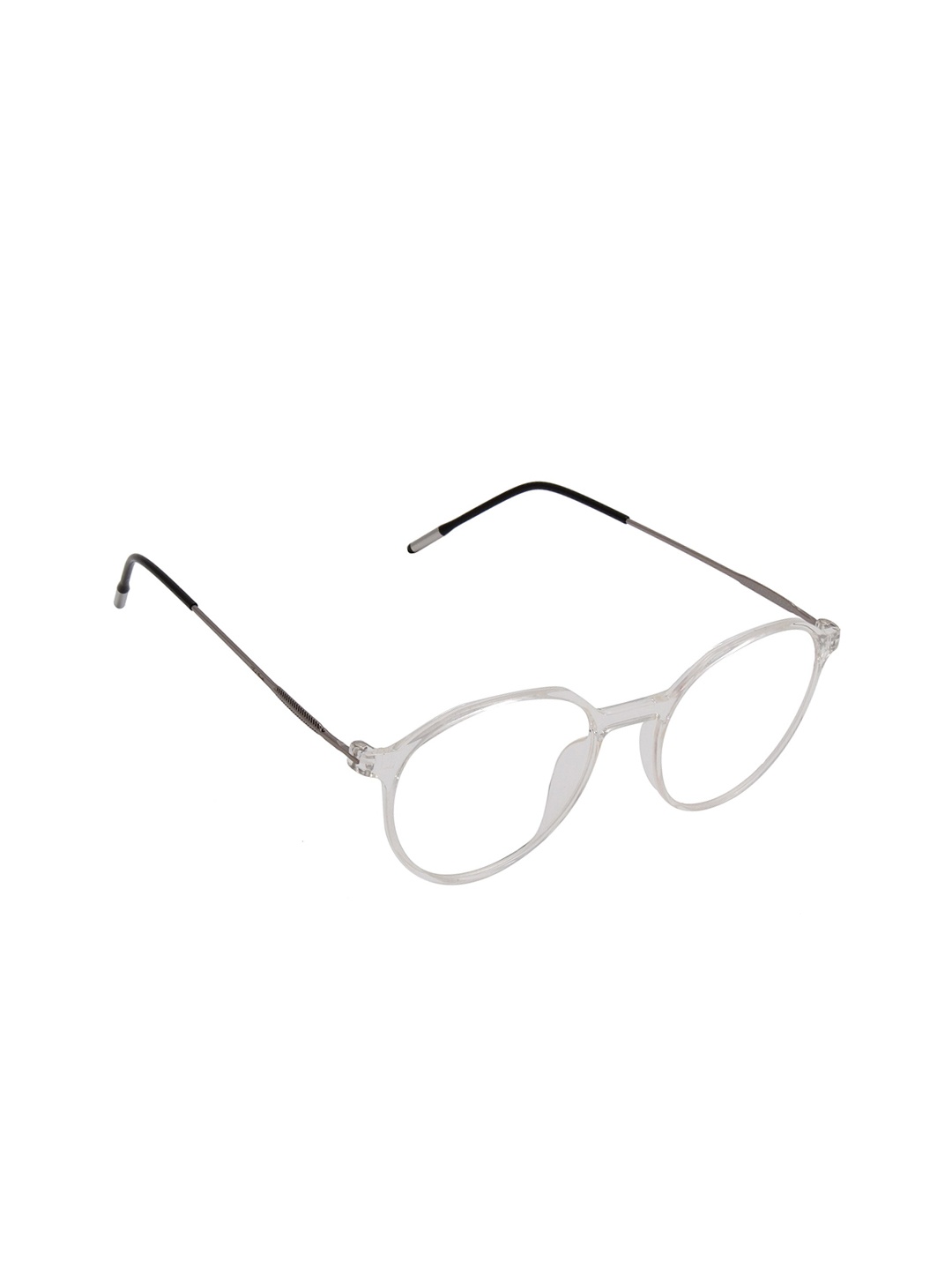 

Ted Smith Unisex Transparent & Black Full Rim Round FrameFrames Eyeglasses