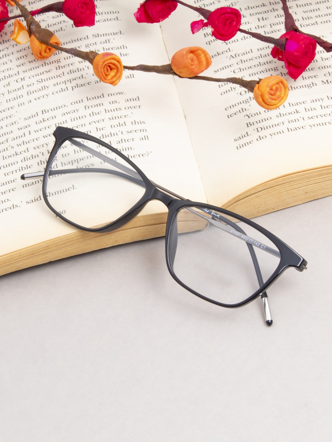 

Ted Smith Women Black Full Rim Square FrameFrames Eyeglasses