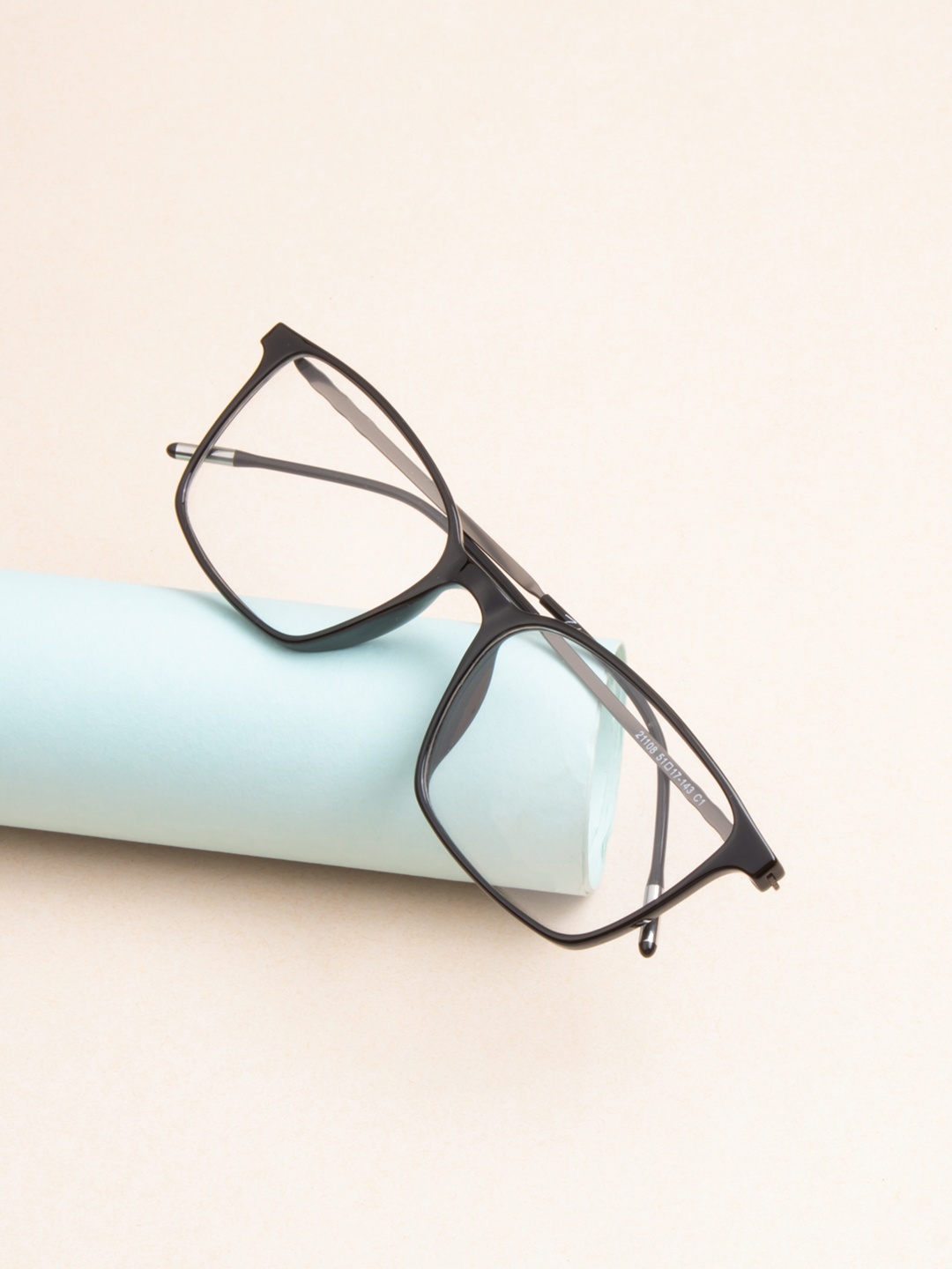 

Ted Smith Unisex Black Full Rim Wayfarer FrameFrames Eyeglasses
