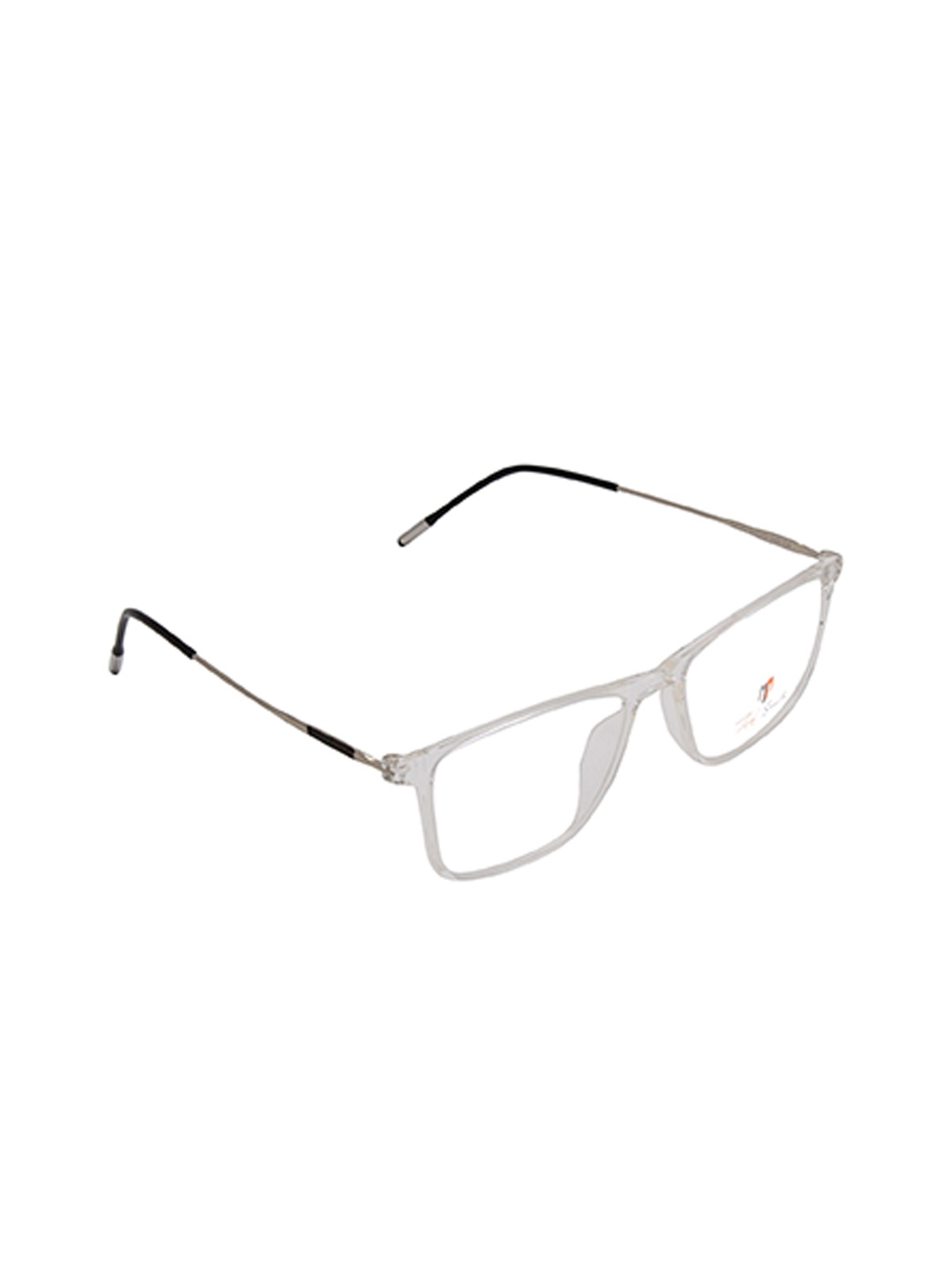 

Ted Smith Unisex Transparent & Black Full Rim Wayfarer FrameFrames Eyeglasses