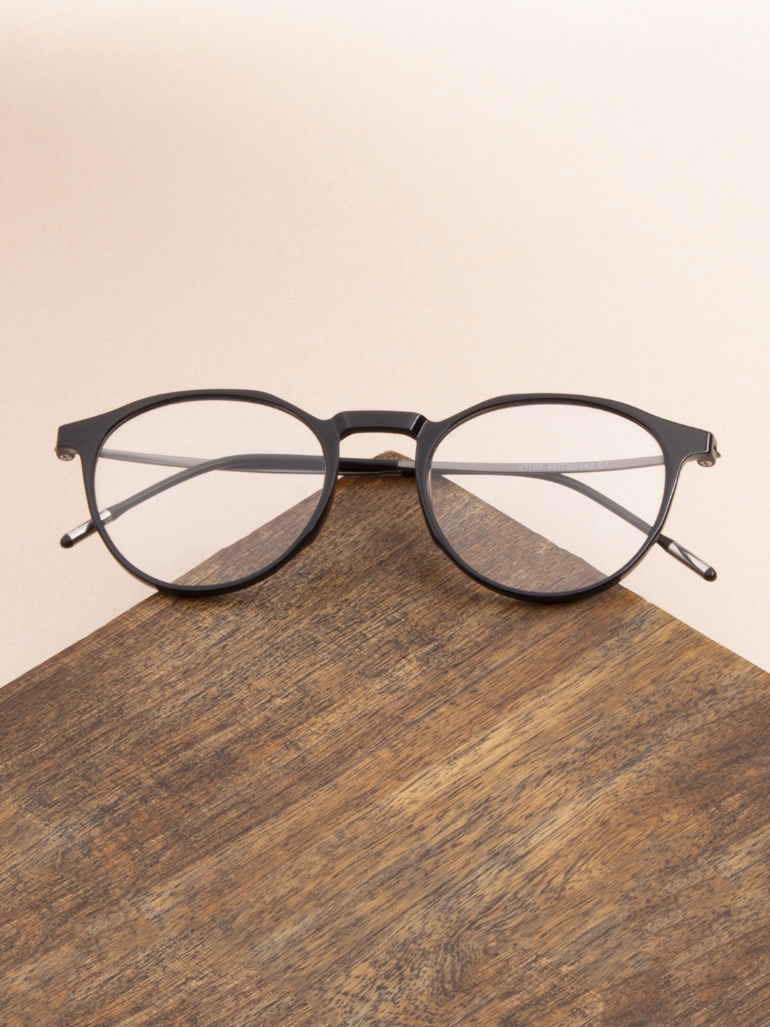 

Ted Smith Unisex Black Full Rim Round FrameFrames Eyeglasses