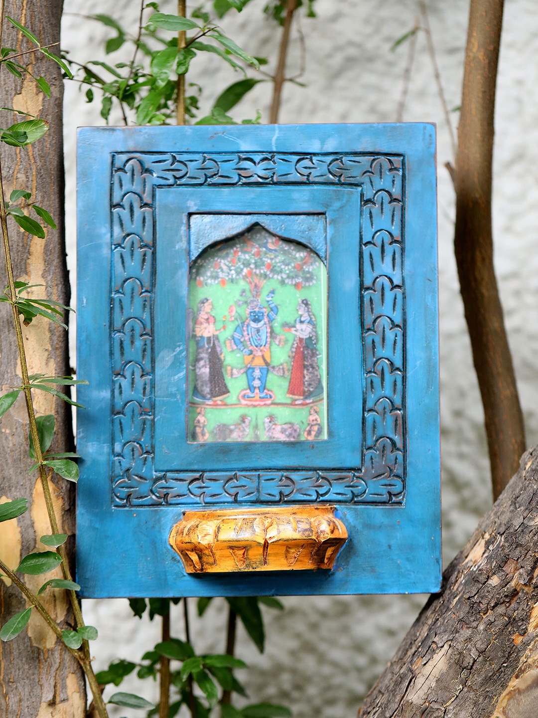 

Amoliconcepts Blue & Yellow Textured Wooden Wall Hangings