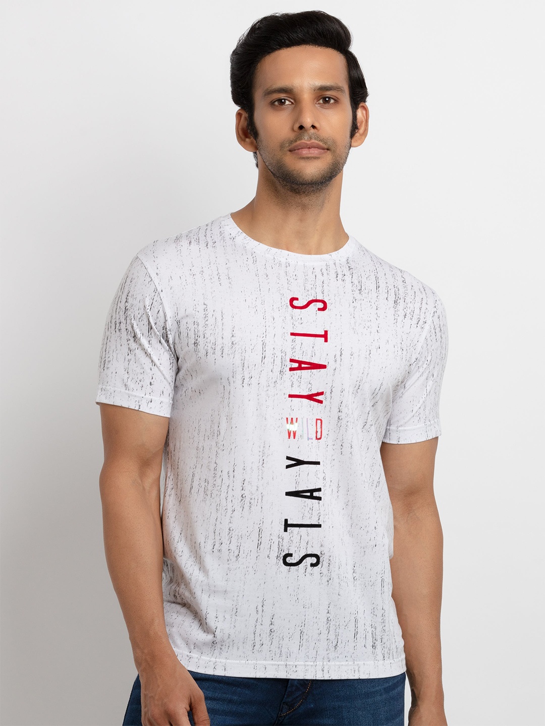 

Status Quo Men White Typography Printed Cotton T-shirt