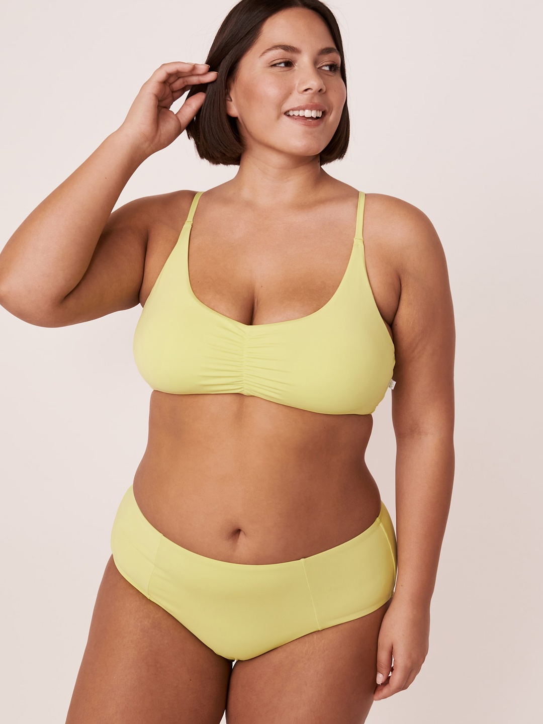

La Vie en Rose Women Lime Green Solid Swim Tops