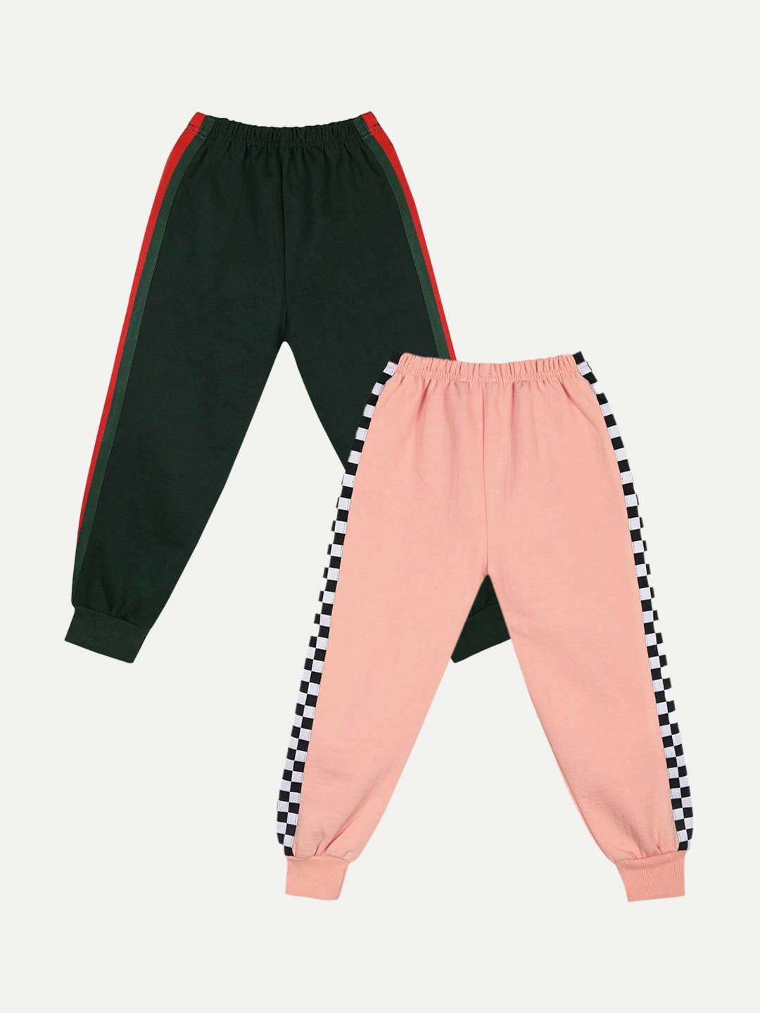 

Cutiekins Kids Pack Of 2 Green & Peach Organic Cotton Joggers