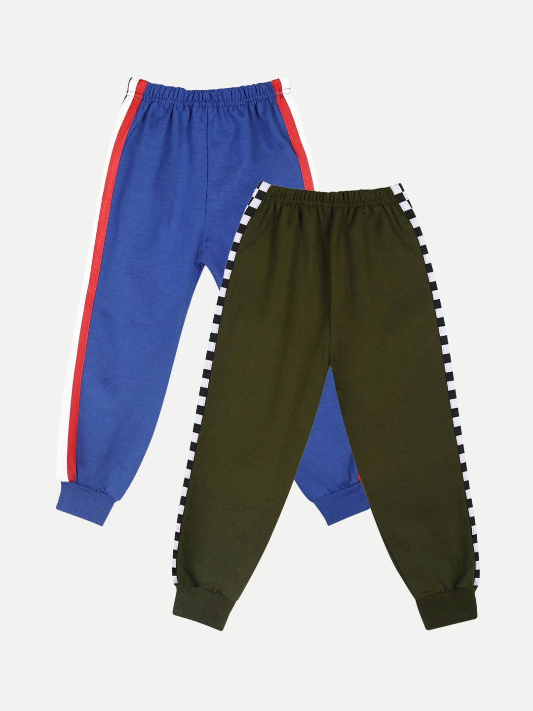 

Cutiekins Kids Pack of 2 Olive Green & Blue Organic Cotton Joggers