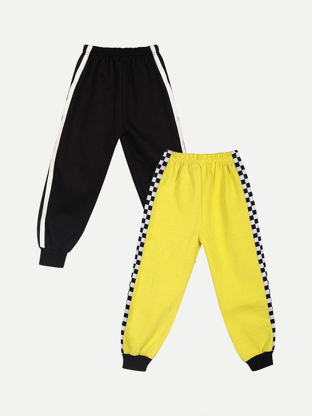 

Cutiekins Kids Pack Of 2 Black & Yellow Organic Cotton Joggers