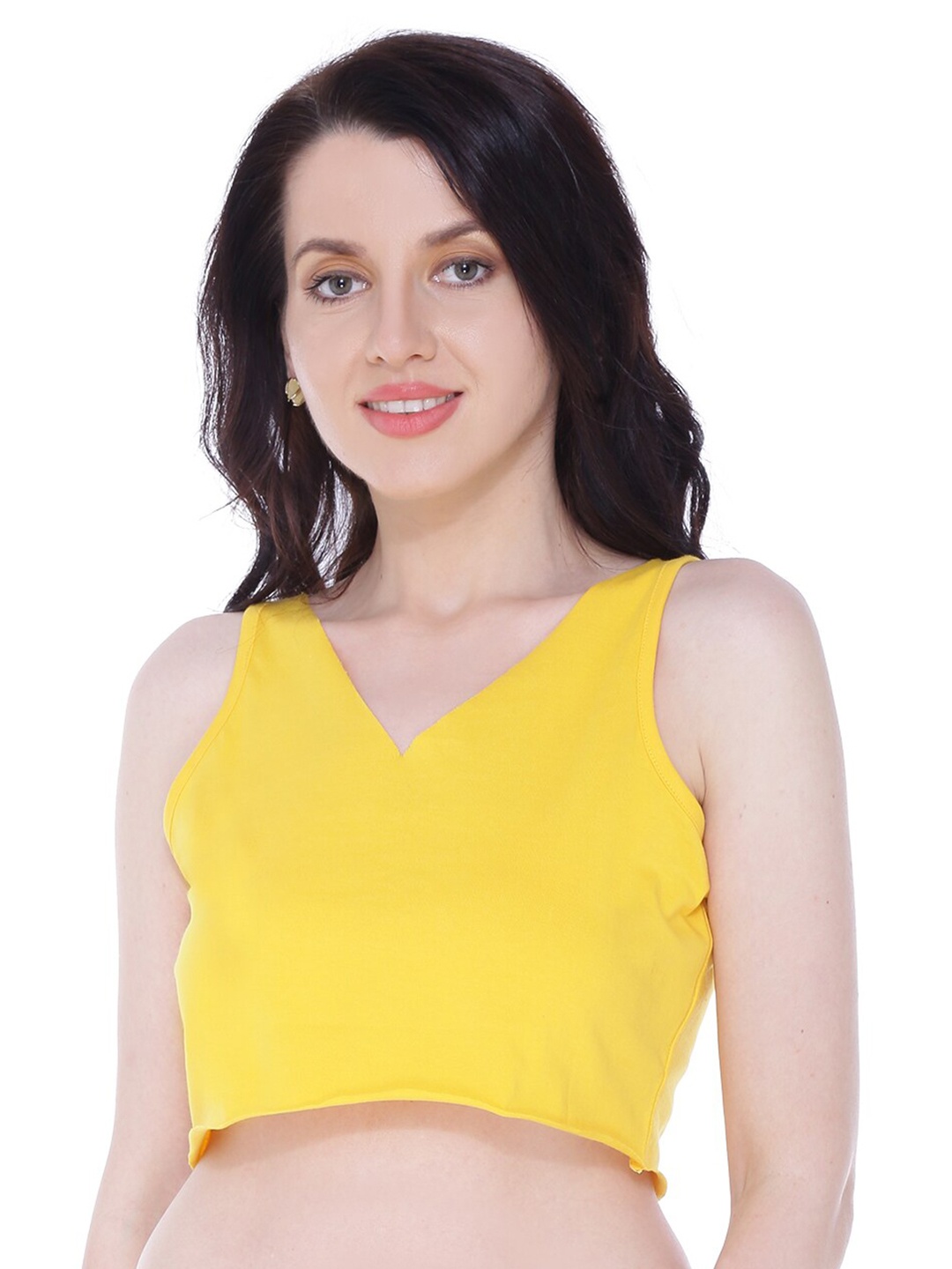 

Autumn Hues Women Yellow Pure Cotton Crop Top
