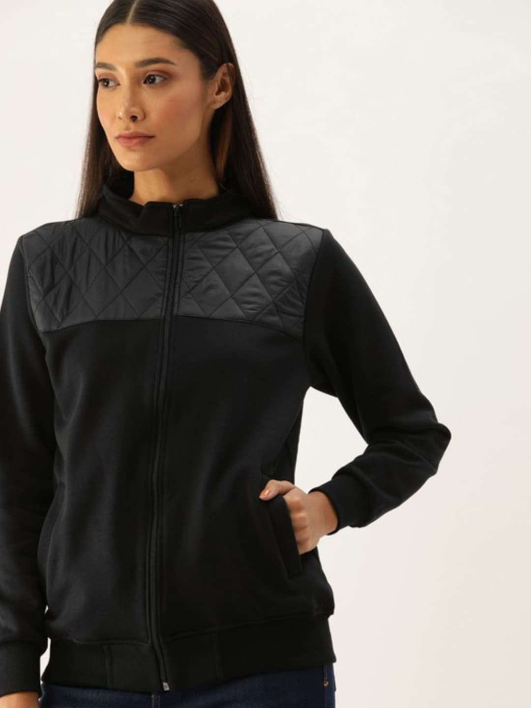 

Campus Sutra Women Black Windcheater Tailored Jacket