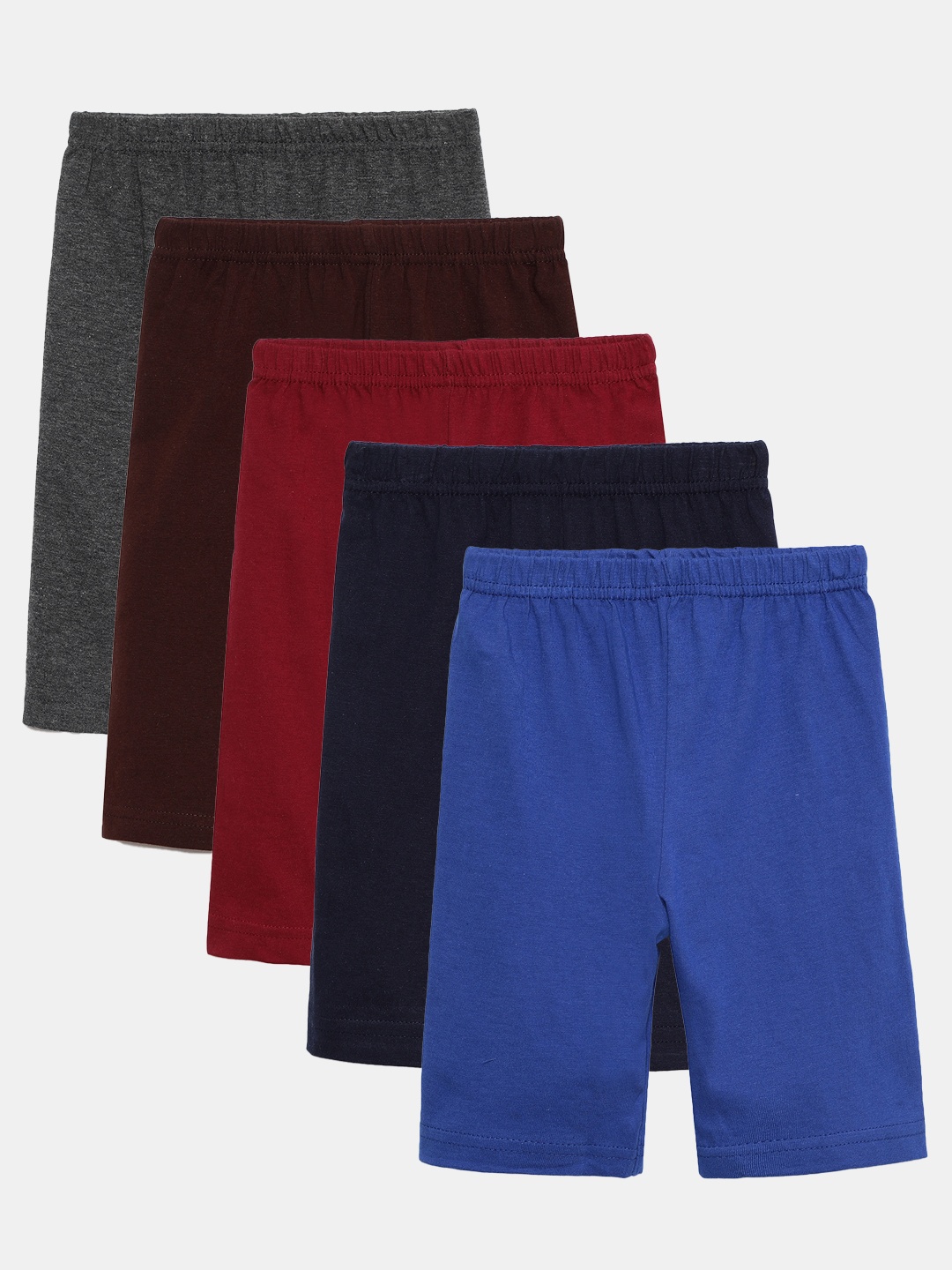 

indian flower Girls Pack of 5 Sports Shorts, Blue