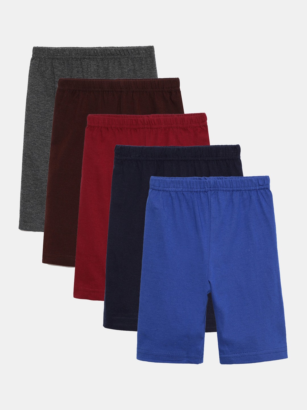 

indian flower Girls Pack of 5 Sports Shorts, Blue