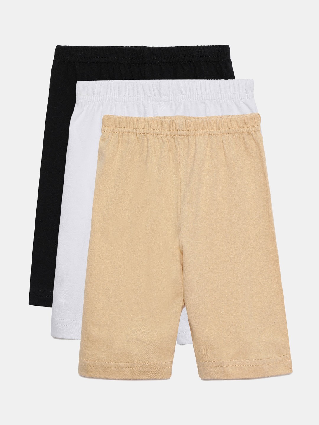 

indian flower Girls Pack of 3 Sports Shorts, Beige