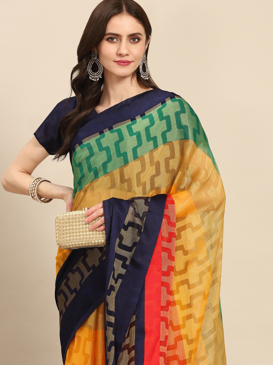 

Readiprint Fashions Multicoloured Chiffon Saree, Blue