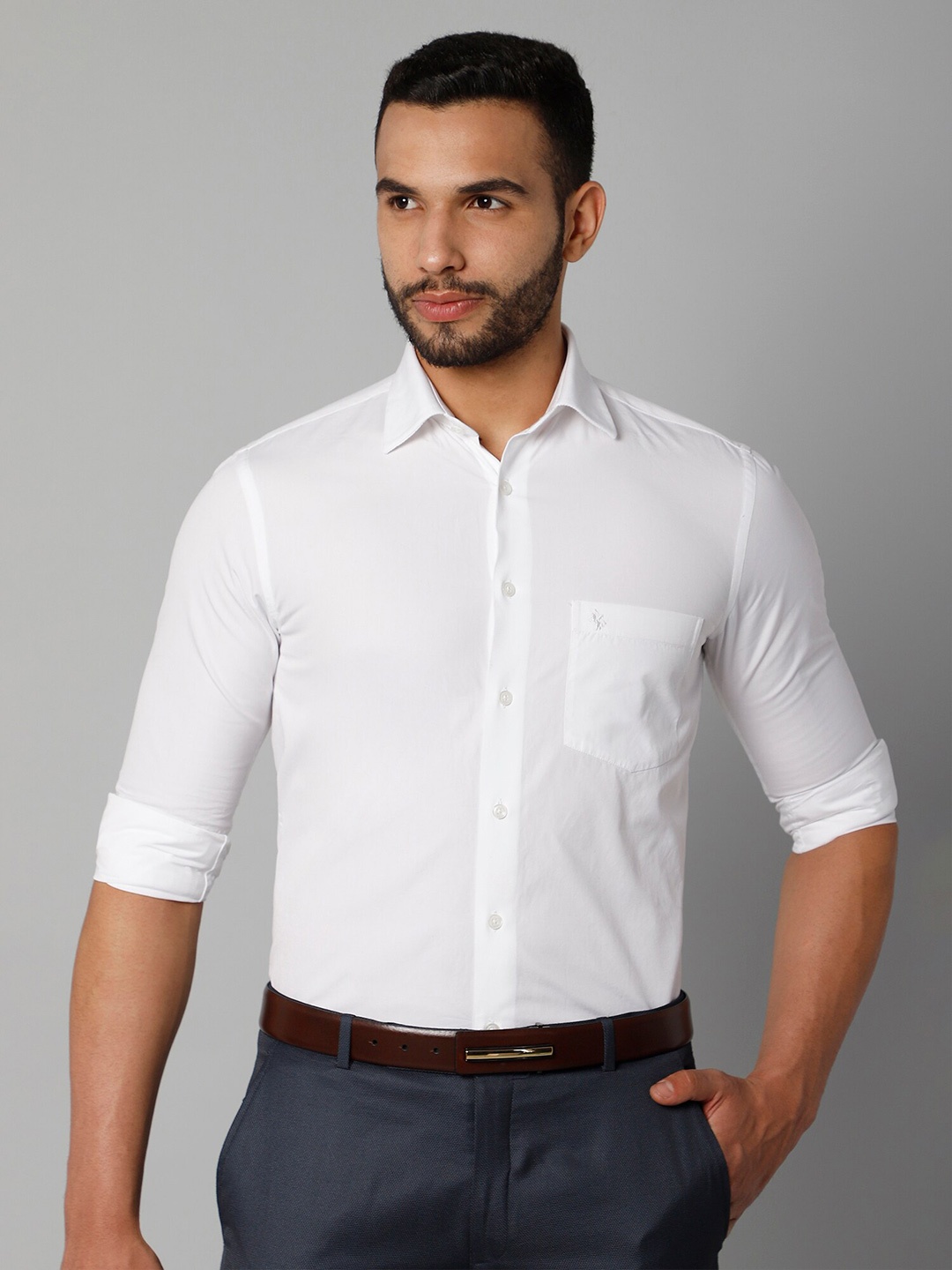 

Cantabil Men White Cotton Formal Shirt