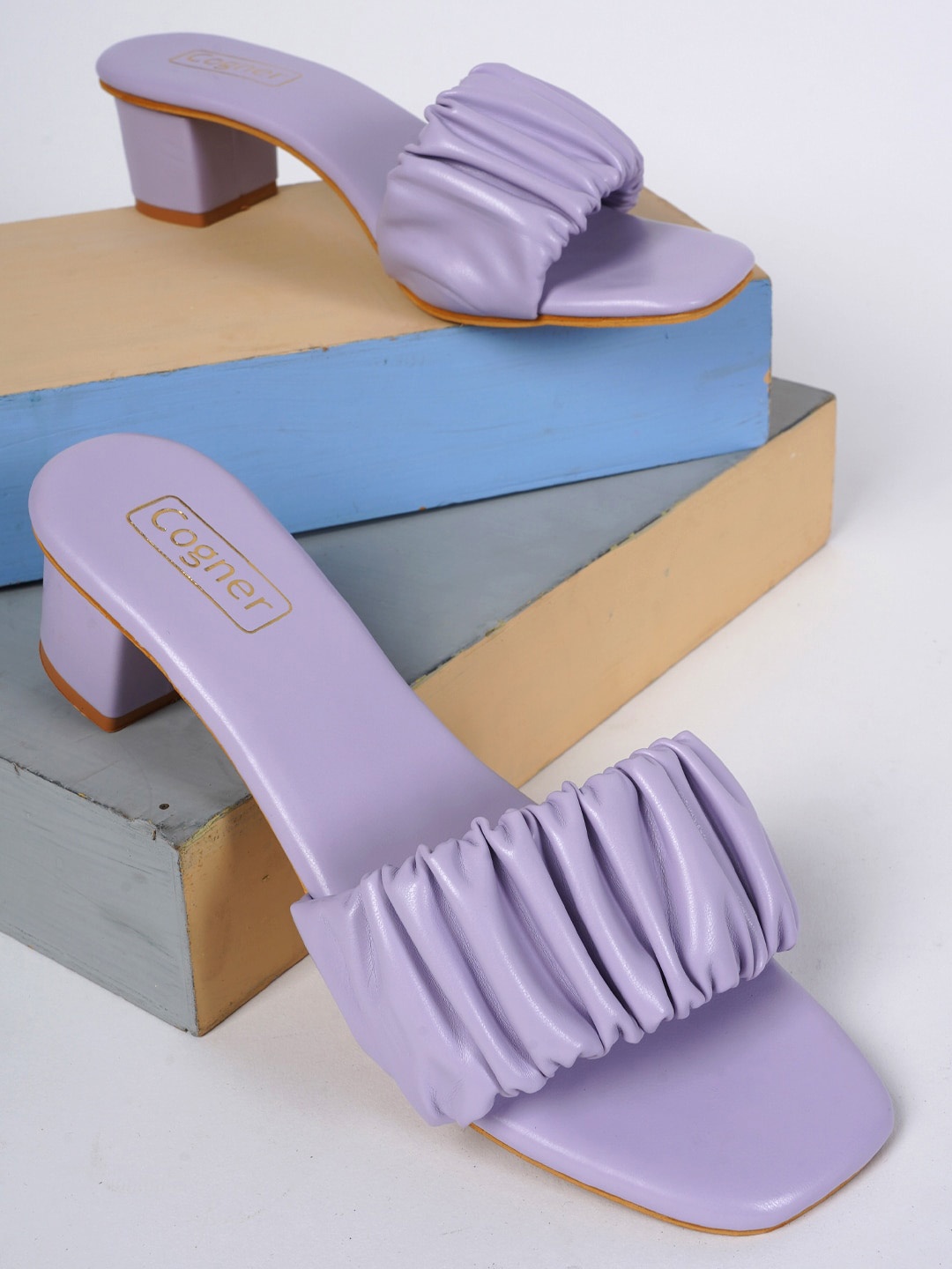 

Cogner Women Purple Solid Synthetic Block Heels