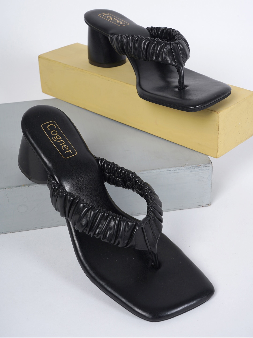 

Cogner Women Black Solid Synthetic Block Heels