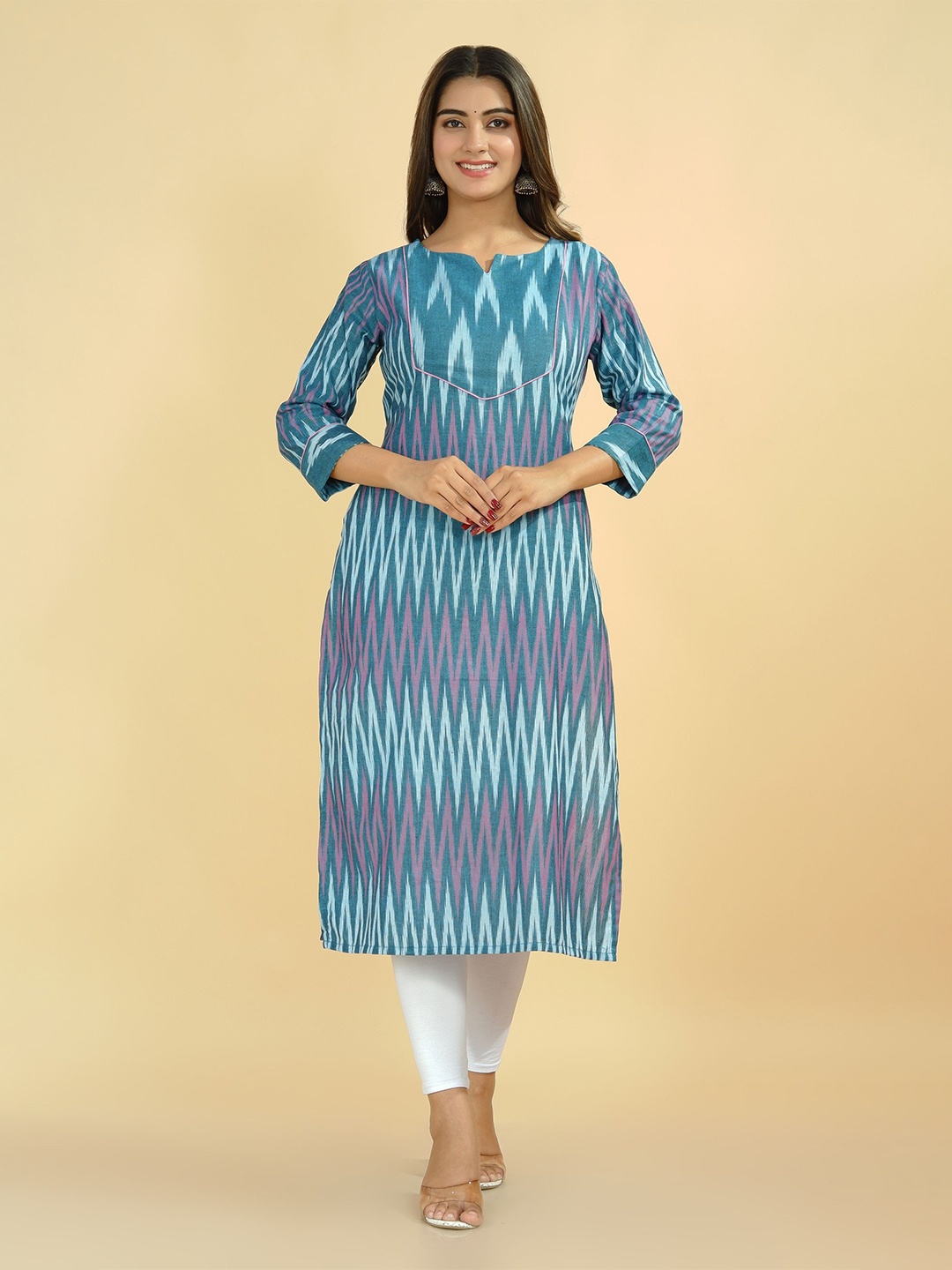 

Tetalee Women Blue Geometric Printed Kurta