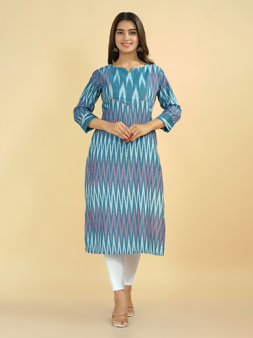 

Tetalee Women Blue Geometric Printed Kurta