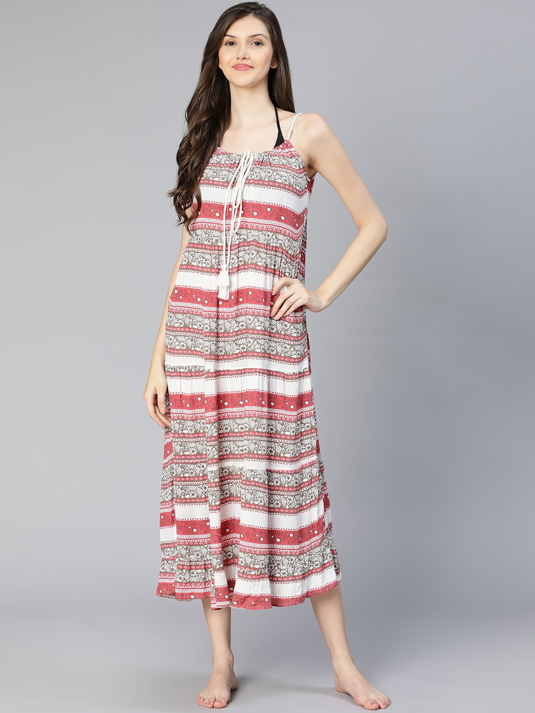

Oxolloxo Floral Printed Beach Cover Up Dress, Pink