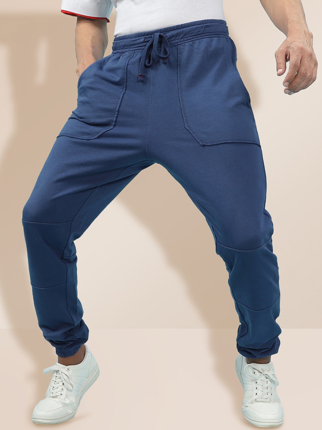 

KRA Men Navy Blue Tapered Fit Cotton Joggers Trousers