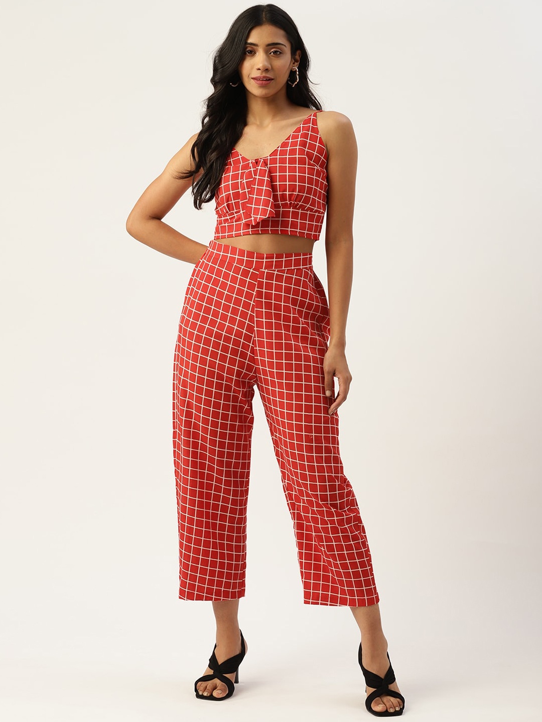 

SIRIKIT Women Red Checked Co-Ords