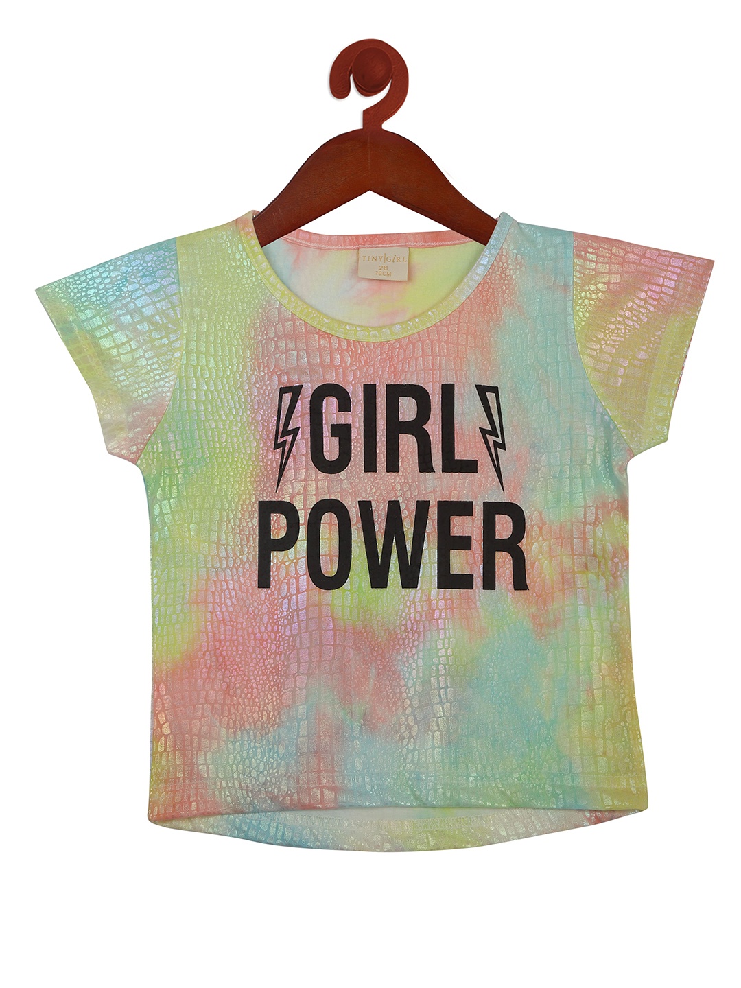 

Tiny Girl Girls Peach-Coloured & Blue Printed Top