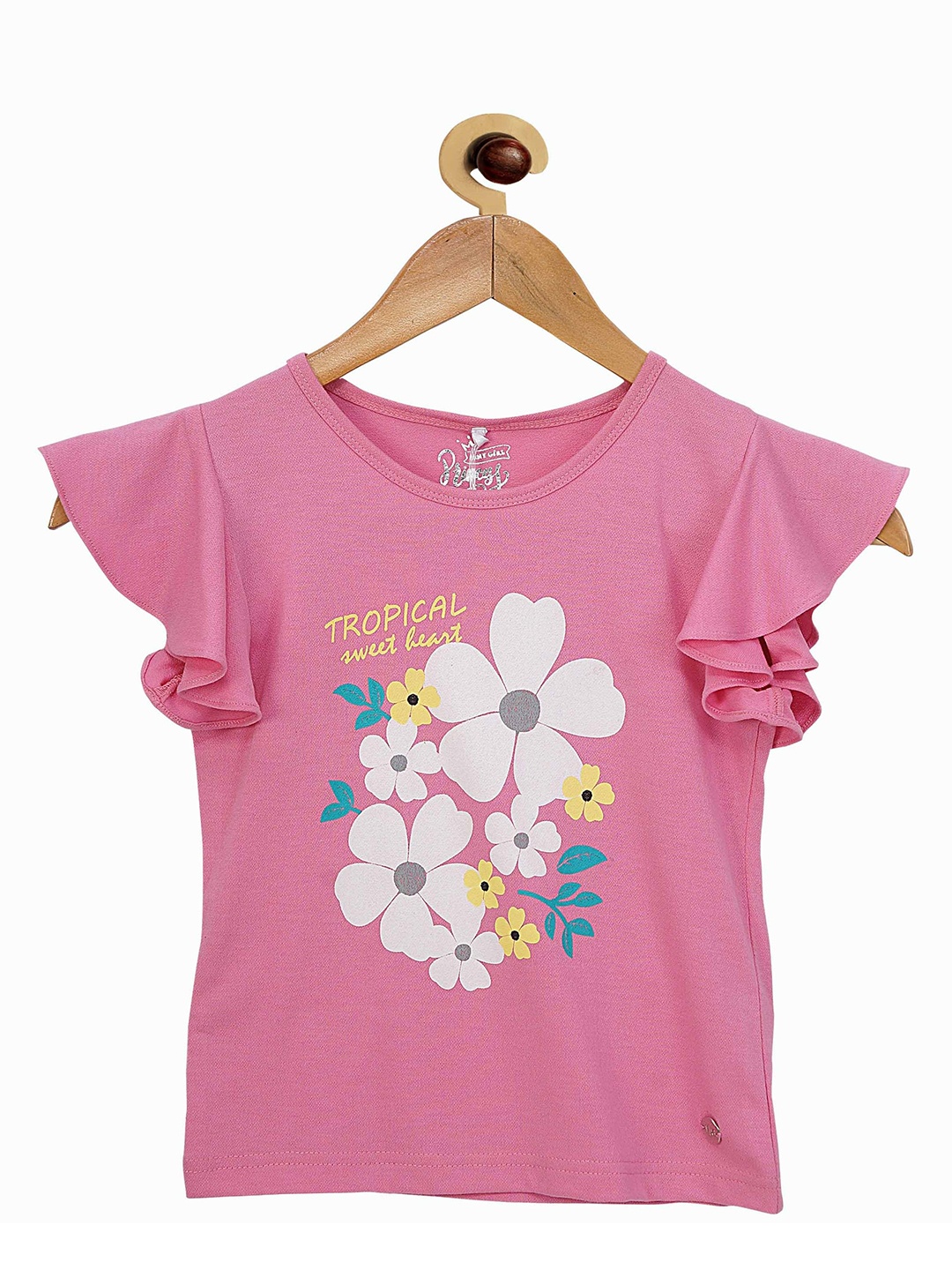 

Tiny Girl Girls Pink Floral Printed Top