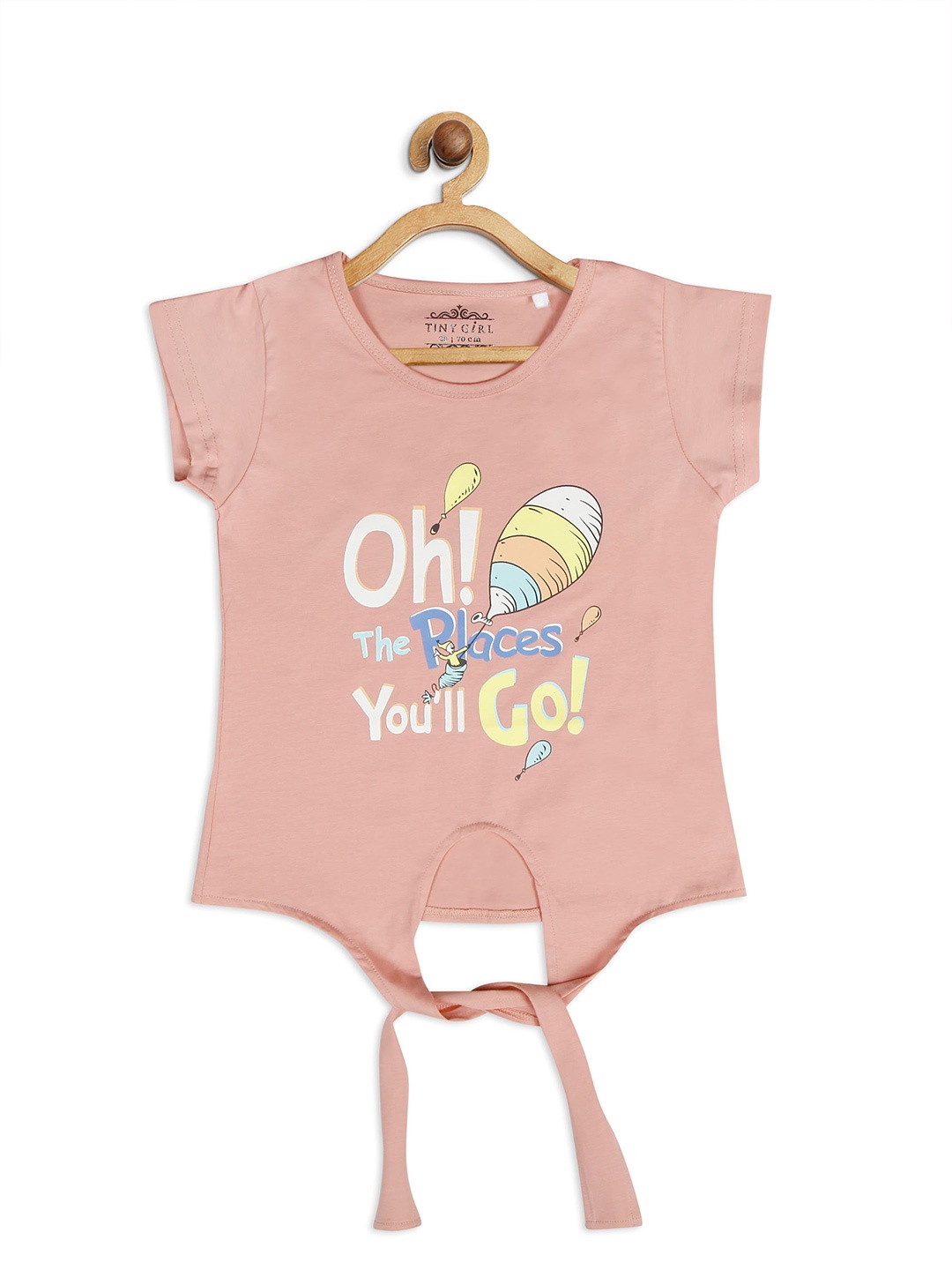 

Tiny Girl Girls Pink Typography Printed Top