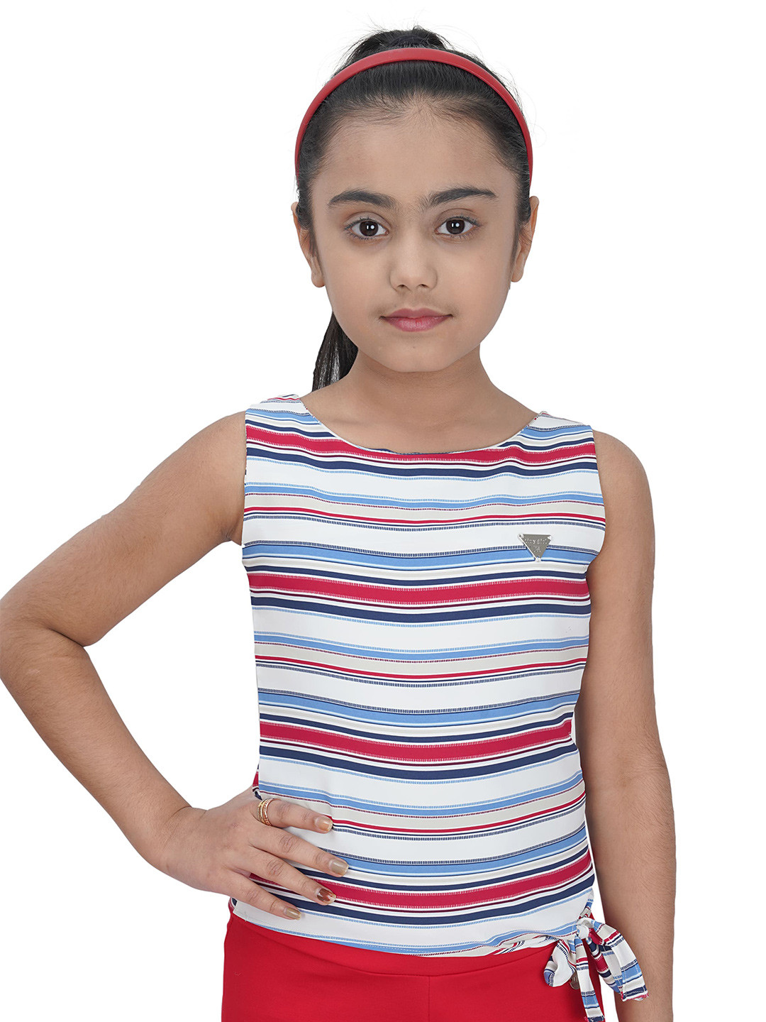 

Tiny Girl Girls Red & White Striped Top