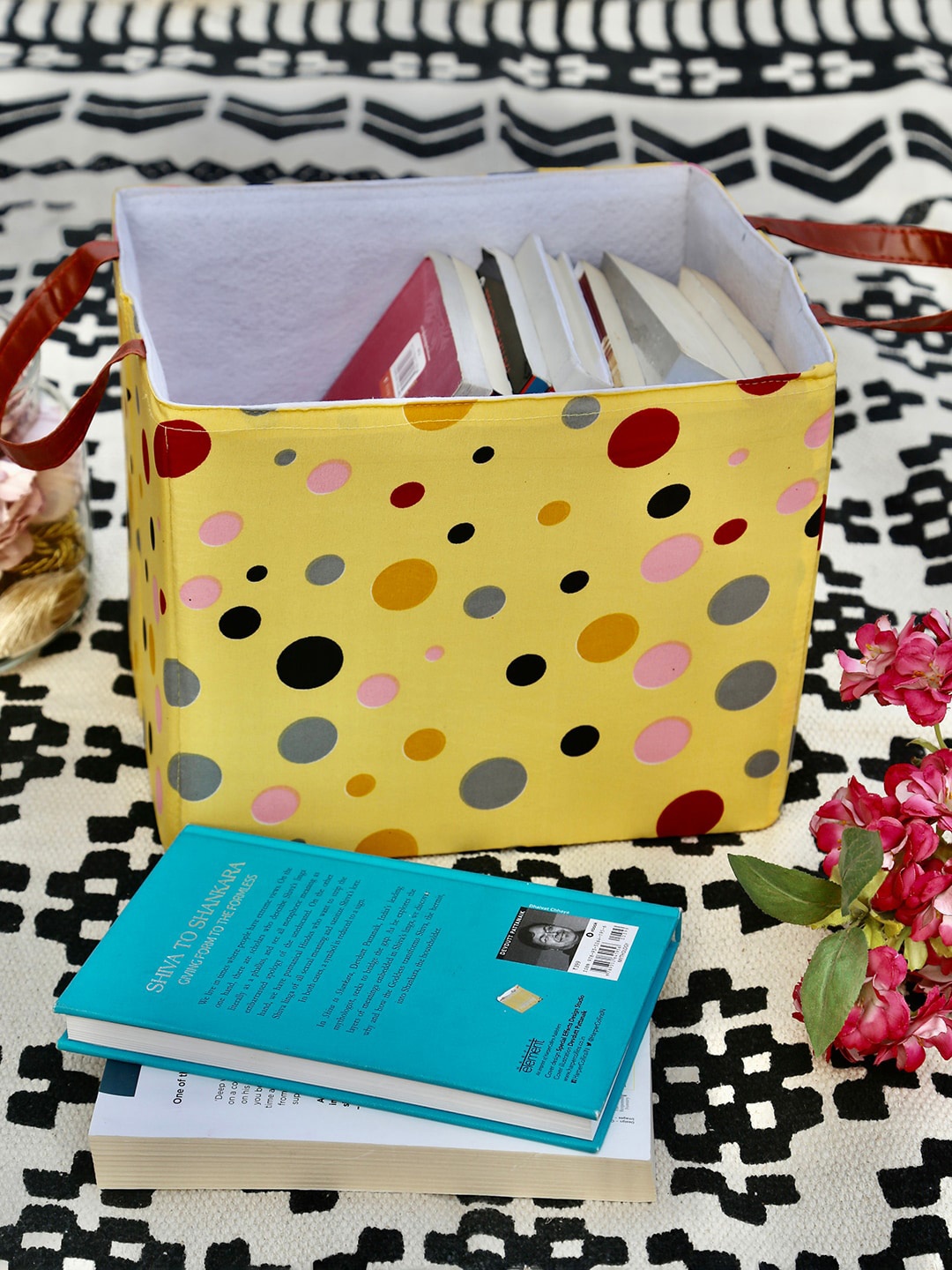 

My Gift Booth Yellow Printed Storage Organiser