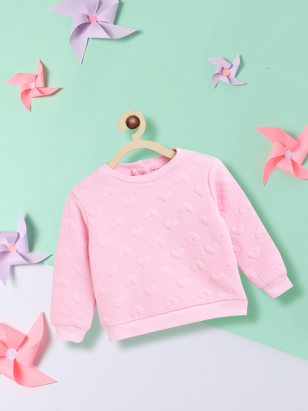 

Nauti Nati Girls Pink Solid Sweatshirt
