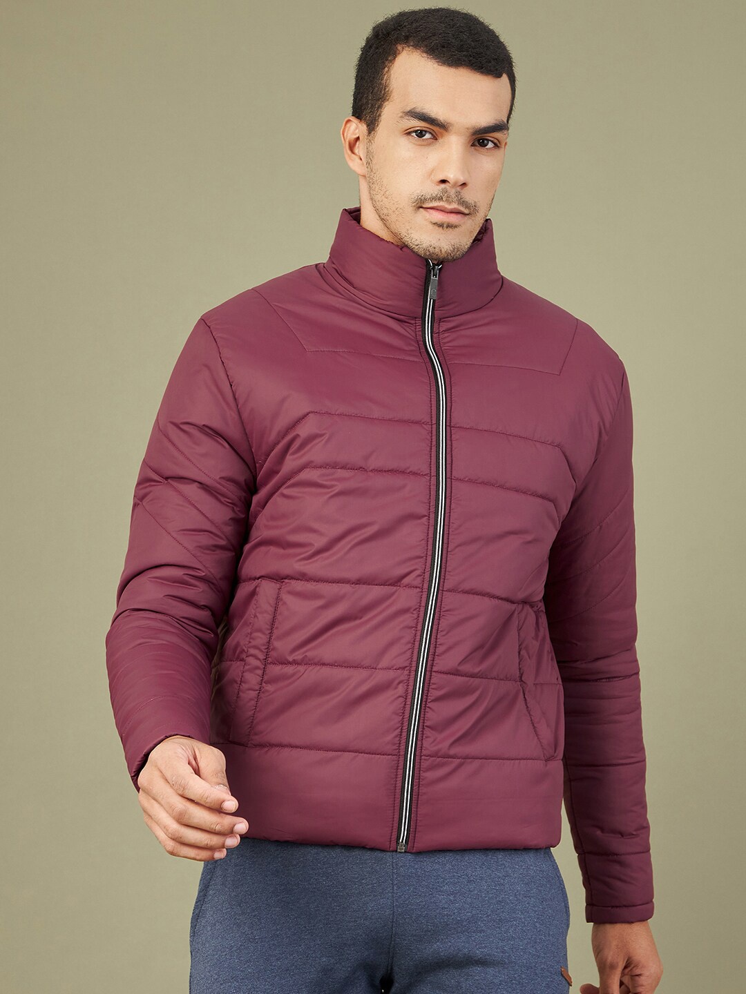 

MASCLN SASSAFRAS Men Maroon Puffer Jacket