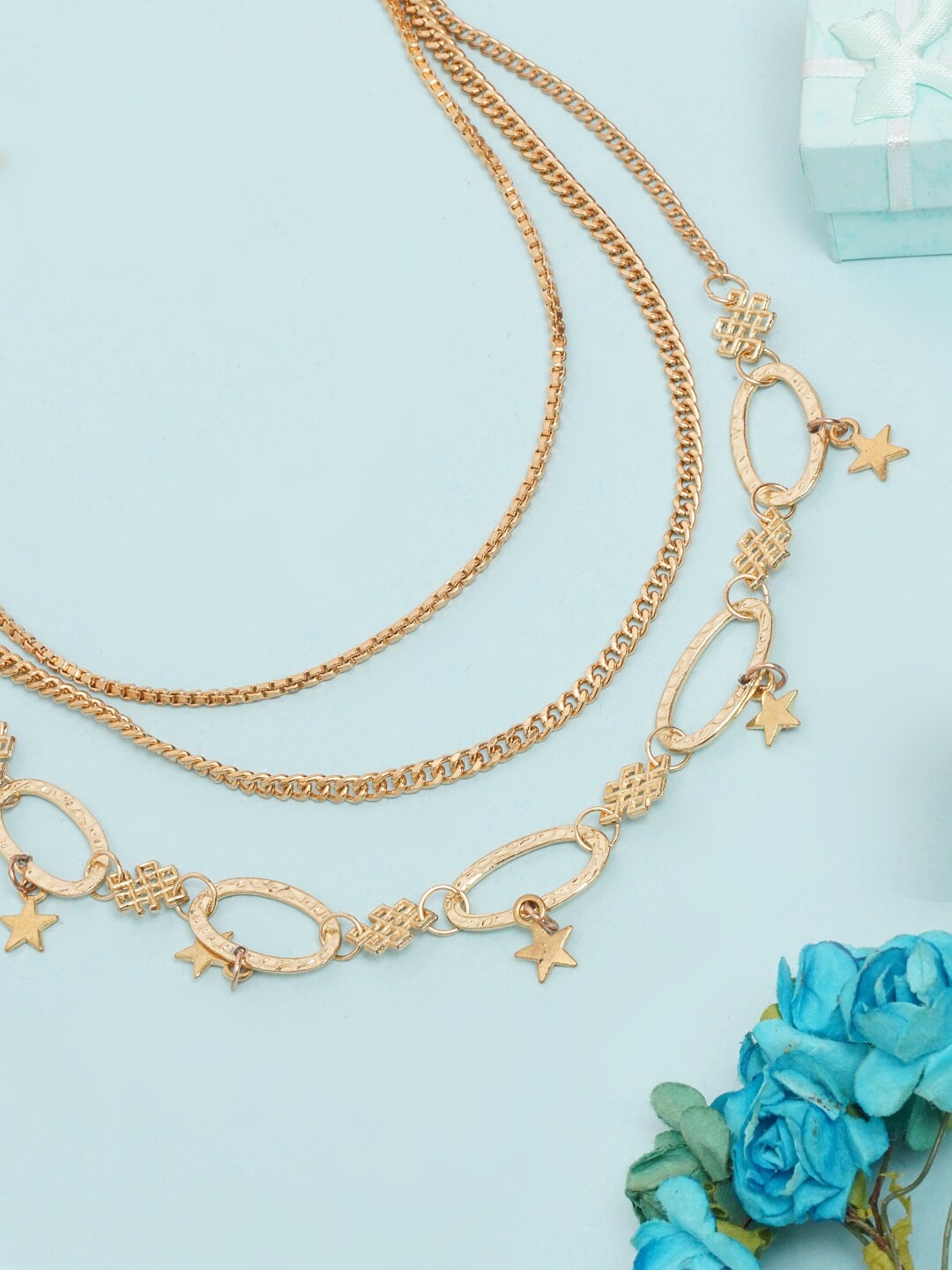 

DIVA WALK EXCLUSIVE Gold-Toned Brass Rose Gold-Plated Layered Necklace